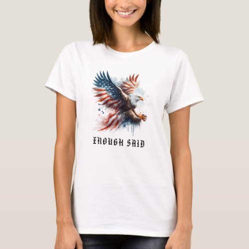  AP16 USA Detailed American Flag Bald EAGLE T_Shirt