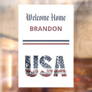 *~* AP16 WELCOME HOME Military Patriotic American Window Cling