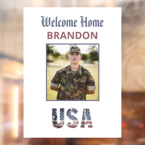  AP16  WELCOME HOME Military Patriotic PHOTO Window Cling