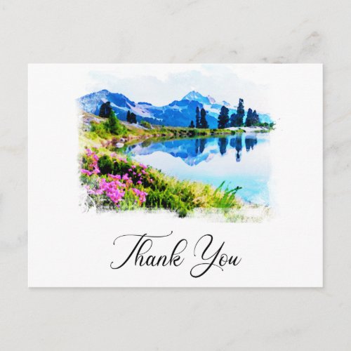 *~* AP19 QR Wedding Thank you Mountain Nature Postcard