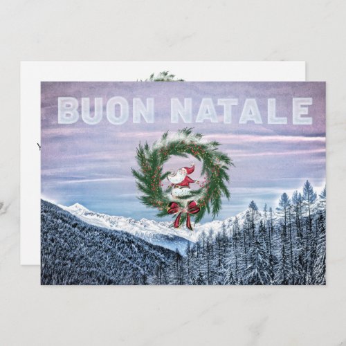  AP20 BUON NATALE Italian Language Christmas Invitation