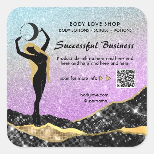  AP24 Rainbow Goddess Intention Spell Ombre Square Sticker