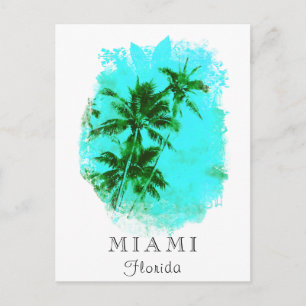 *~* AP25 Personalize Tropical Palm Tree Travel Postcard
