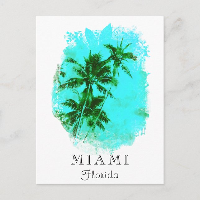 *~* AP25 Personalize Tropical Palm Tree Travel  Postcard (Front)