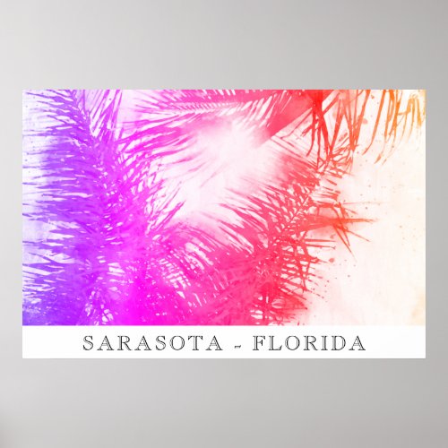   AP25 Travel Exotic Palm Trees _ Personalize Poster