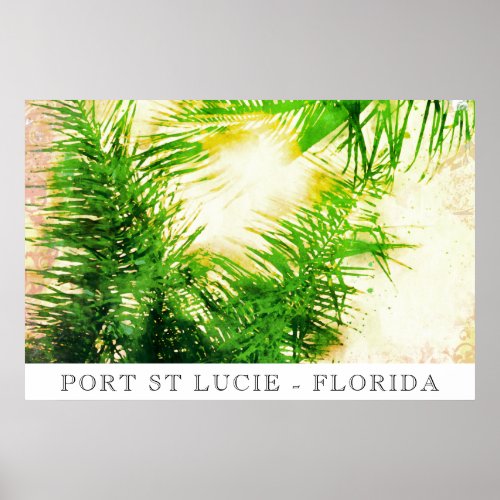   AP25 Travel Tropical Palm Trees _ Personalize Poster