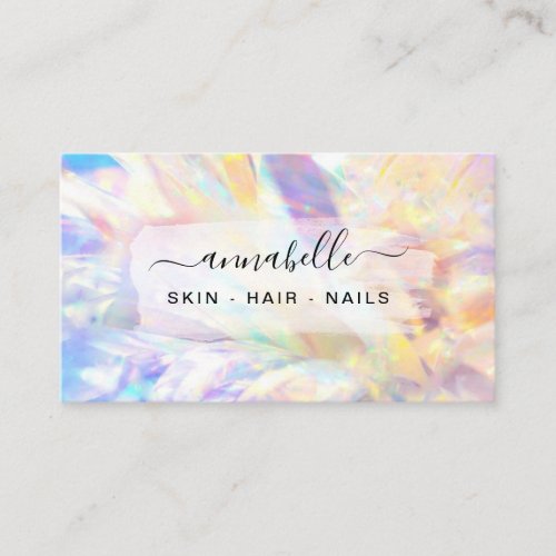  AP26 OPAL Prism Rainbow Crystal Ethereal QR Business Card