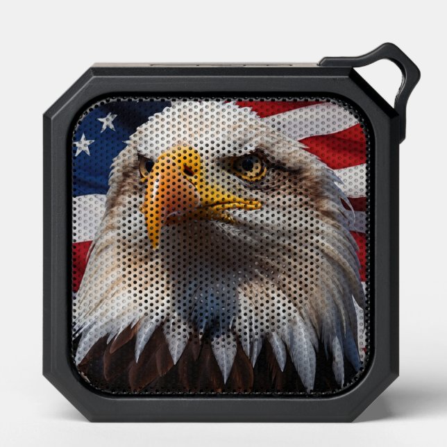 *~* AP27 American Flag Bald Eagle  Patriotic Bluetooth Speaker (Front)