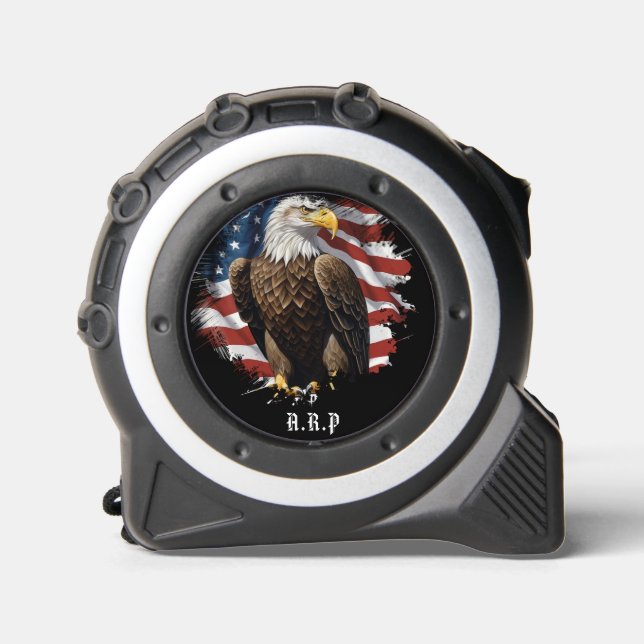 *~* AP27 American Flag Bald Eagle Patriotic USA Tape Measure (Front)