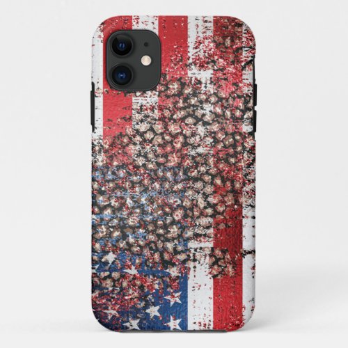  AP27 American Flag Patriotic Leopard iPhone 11 Case