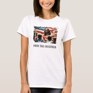 *~* AP27 Flag Patriotic Christian Children  Jesus  T-Shirt