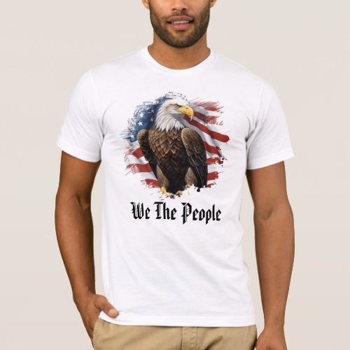  AP27  Patriotic American Flag Bald Eagle Men T_Shirt