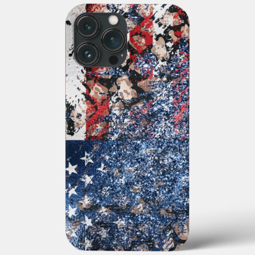  AP27 Stars Stripes USA Flag Leopard Distressed iPhone 13 Pro Max Case