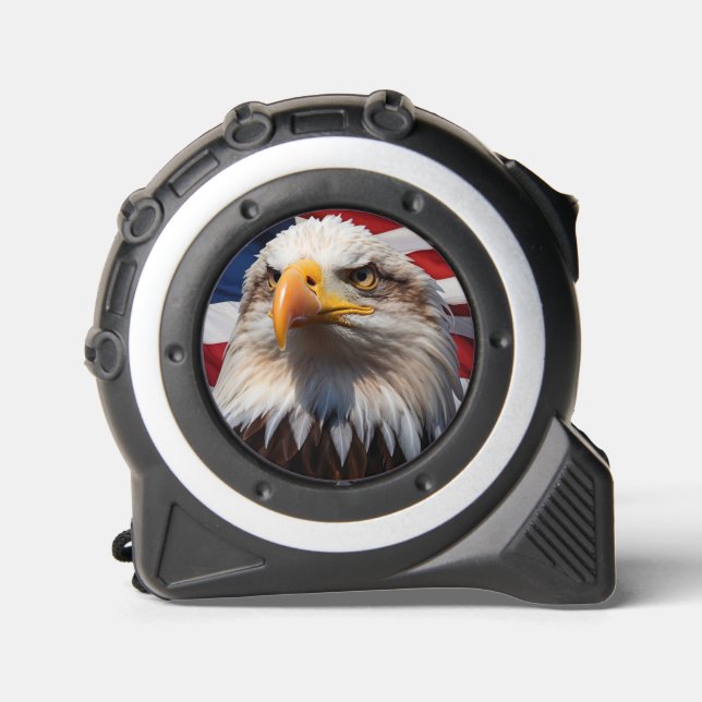 *~* AP27 USA American Flag Bald Eagle  Patriotic Tape Measure (Front)