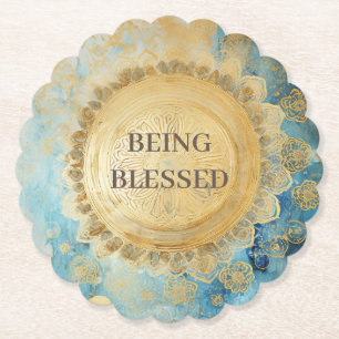 *~* AP2 BEING BLESSED SACRED Mandala Paper Coaster
