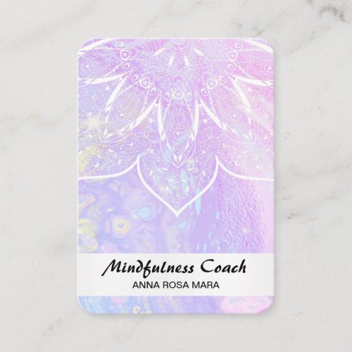  AP2 Pastel Abstract QR code Mandala Foil  Business Card