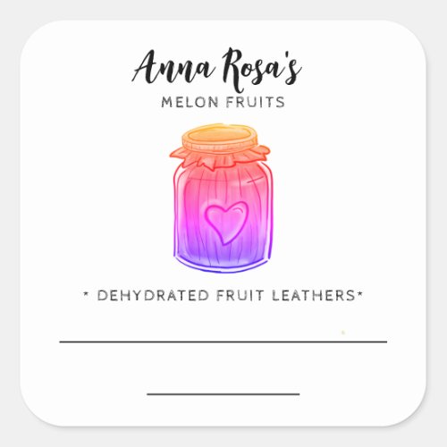  AP30 Dehydrated Fruit Leathers Blank Jar Label