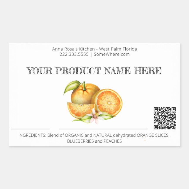 *~* AP30 DEHYDRATED Fruit QR PHOTO  Rectangular Sticker (Front)
