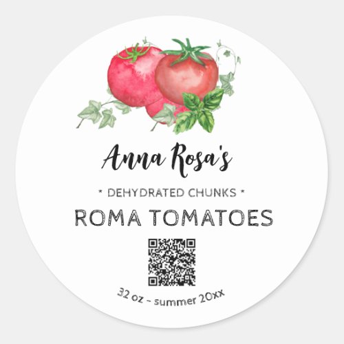  AP30 Dehydrated Tomatoes QR Logo  Classic Round Sticker