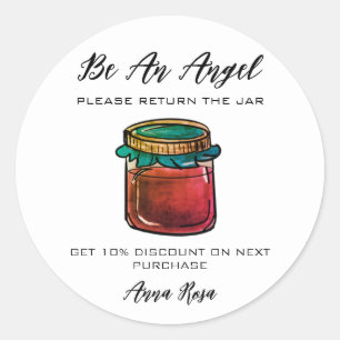 *~* AP30 DISCOUNT PROMO Return jar  Canning Mason Classic Round Sticker