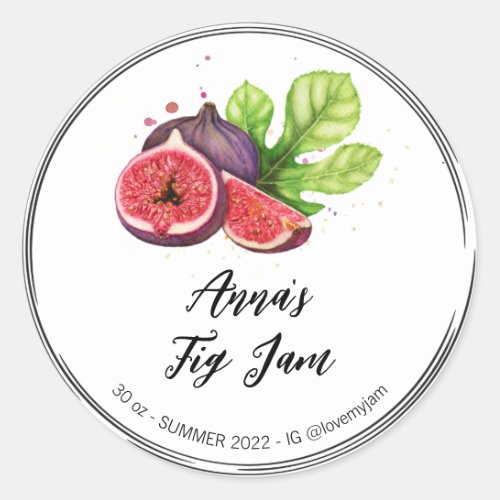  AP30 FIG Home made Jelly Jam Preserves Classic Round Sticker