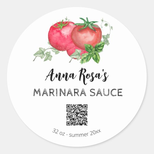  AP30 Tomato Canning Jar QR Logo Classic Round Sticker