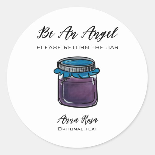  AP30 Whimsical Return jar Jelly Canning Mason  Classic Round Sticker