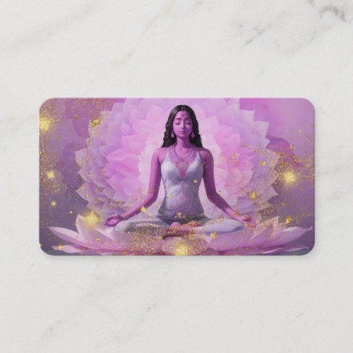  AP32  Lavender Pink Lotus Woman QR Mandala Business Card
