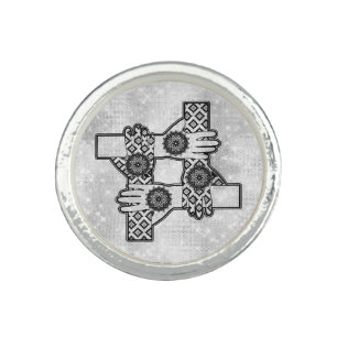 *~* AP33 Hamsa Hands Connection Intention Ring