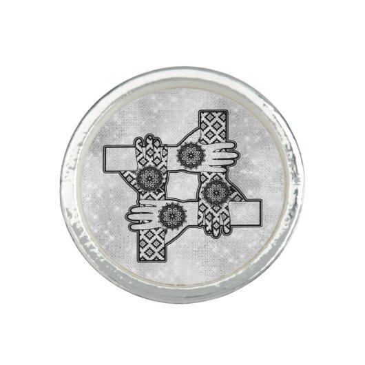 *~* AP33 Hamsa Hands Connection Intention Ring (Front)