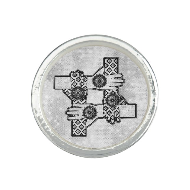 *~* AP33 Hamsa Hands Connection Intention Ring (Front)