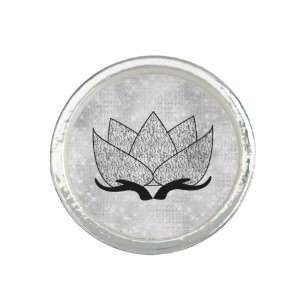 *~* AP33 Hands Lotus Symbol Intention Ring