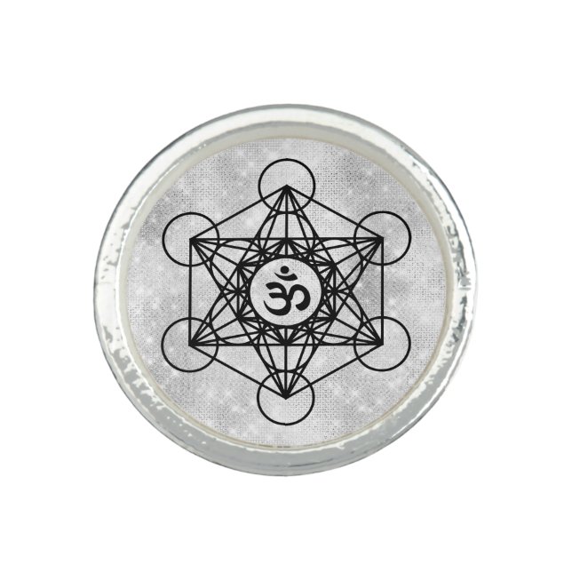 *~* AP33 Om Sacred Geometry Aum Intention Ring (Front)