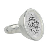 *~* AP33 Silver Om Sacred Geometry Intention Ring (Side)