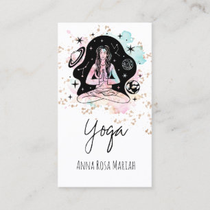 *~* AP33 Yog Rainbow Chakra Spiritual Glitter Business Card