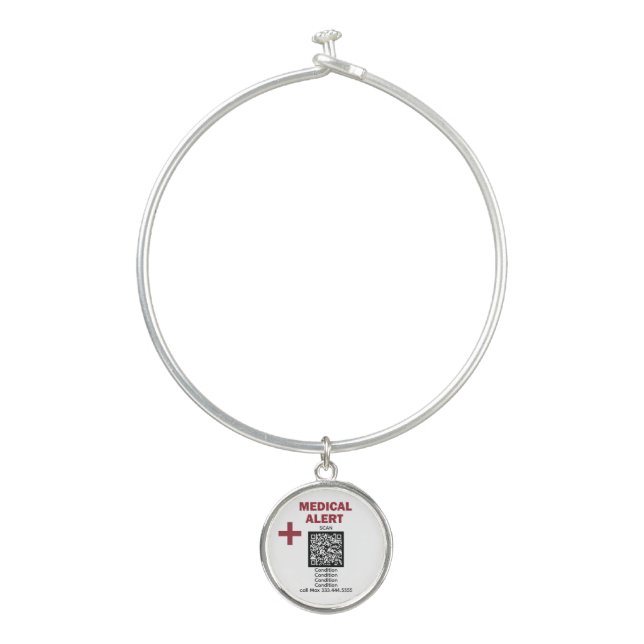 *~* AP38 QR code Medical Alert Bracelet ICE (Front)