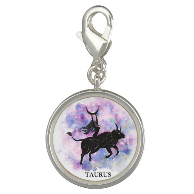 *~* AP39 TAURUS Zodiac Astrology Reading Blue Pink Charm (Front)