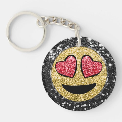 *~* AP40 Heart Shaped Eyes Emoji Keychain