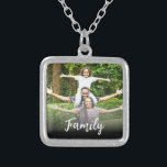 *~* AP42 FAMILY Photo Picture Image Silver Silver Plated Necklace<br><div class="desc">SQUARE NECKLACE (search id AP42 for similar designs on various products ) * Energetically Enhanced remembrance Keepsake memories memory family. Upload your family picture. Right now the text reads "FAMILY" A text area is available. Personalize Customize the font color , font size actual of the font and location of the...</div>