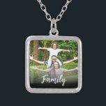 *~* AP42 FAMILY Photo Picture Image Silver Silver Plated Necklace<br><div class="desc">SQUARE NECKLACE (search id AP42 for similar designs on various products ) * Energetically Enhanced remembrance Keepsake memories memory family. Upload your family picture. Right now the text reads "FAMILY" A text area is available. Personalize Customize the font color , font size actual of the font and location of the...</div>