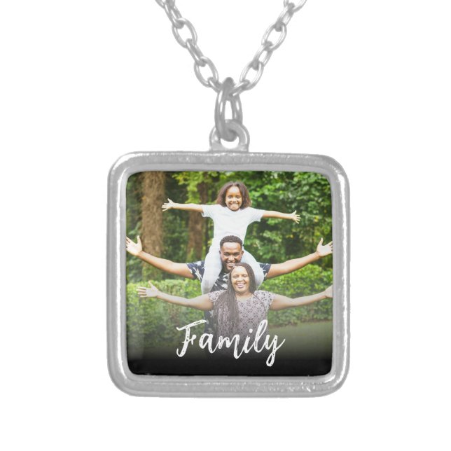 *~* AP42 FAMILY Photo Picture Image Silver Silver Plated Necklace (Front)