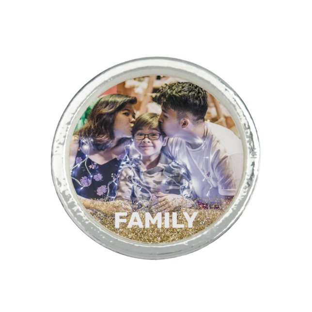 *~* AP42 FAMILY  Picture Image PHOTO Glitter Ring (Front)