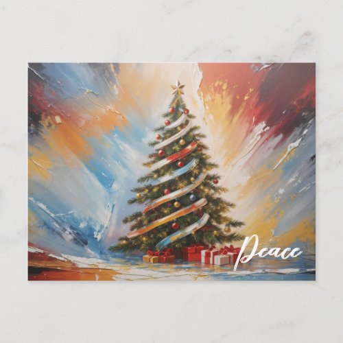  AP44 Abstract Christmas Tree Gifts PHOTO  Holiday Postcard