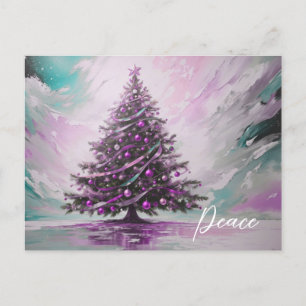 *~* AP44 Abstract Winter Christmas Tree PHOTO Holiday Postcard