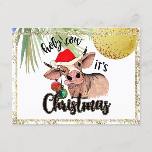  AP44 Holy Cow its Christmas Balls PHOTO  Holiday Postcard