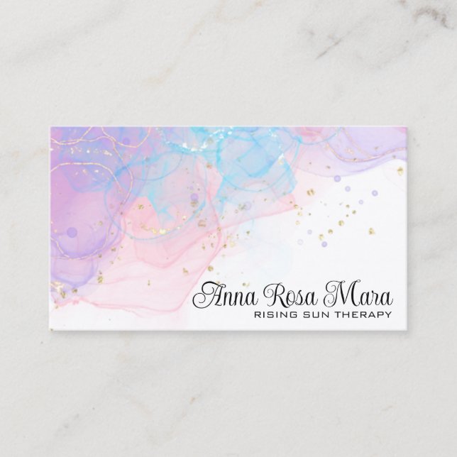 *~* AP46 Elegant Ethereal Magical Glitter QR Logo Business Card (Front)