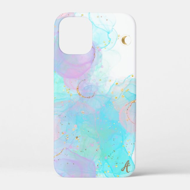 *~* AP46 Ink Pastel Gold Glitter Abstract  Case-Mate iPhone Case (Back)