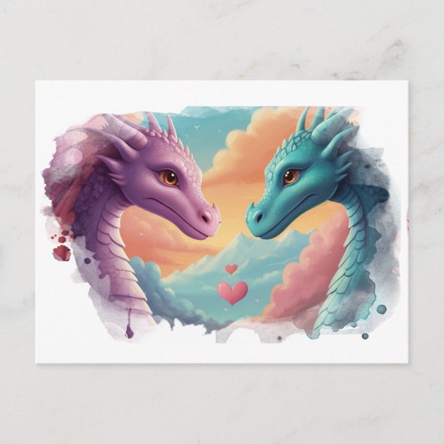 *~AP48 PHOTO Invite Gender Reveal Dragon Artsy (Front)
