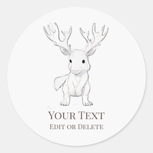 *~* AP49 Cute  Rustic Baby Moose Cartoon Sticker