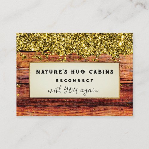  AP49  Glitter Rustic Bleached Old Wood QR Business Card